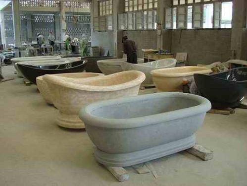 Oval Shape Galala Beige Marble Bathtub(图2)