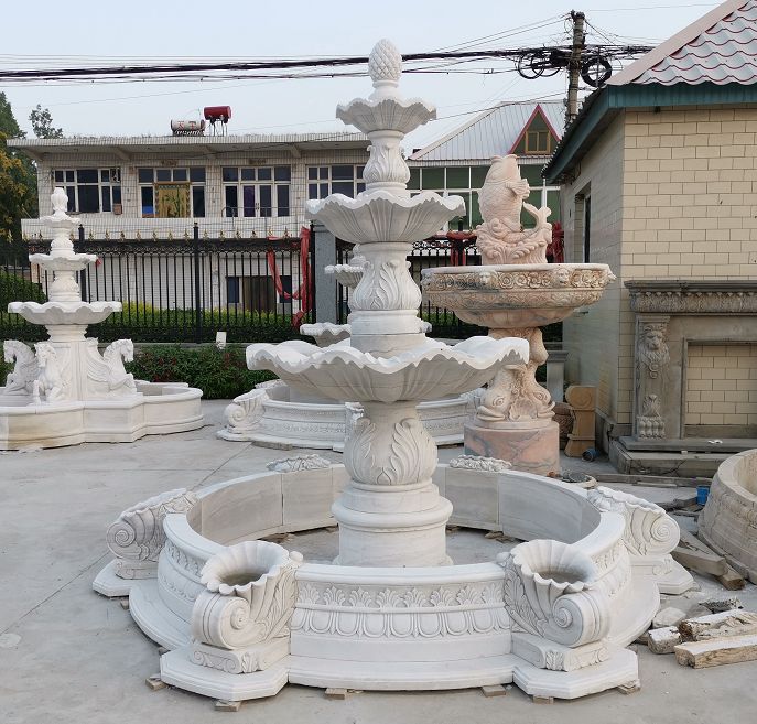 European Style White Marble Garden Fountain