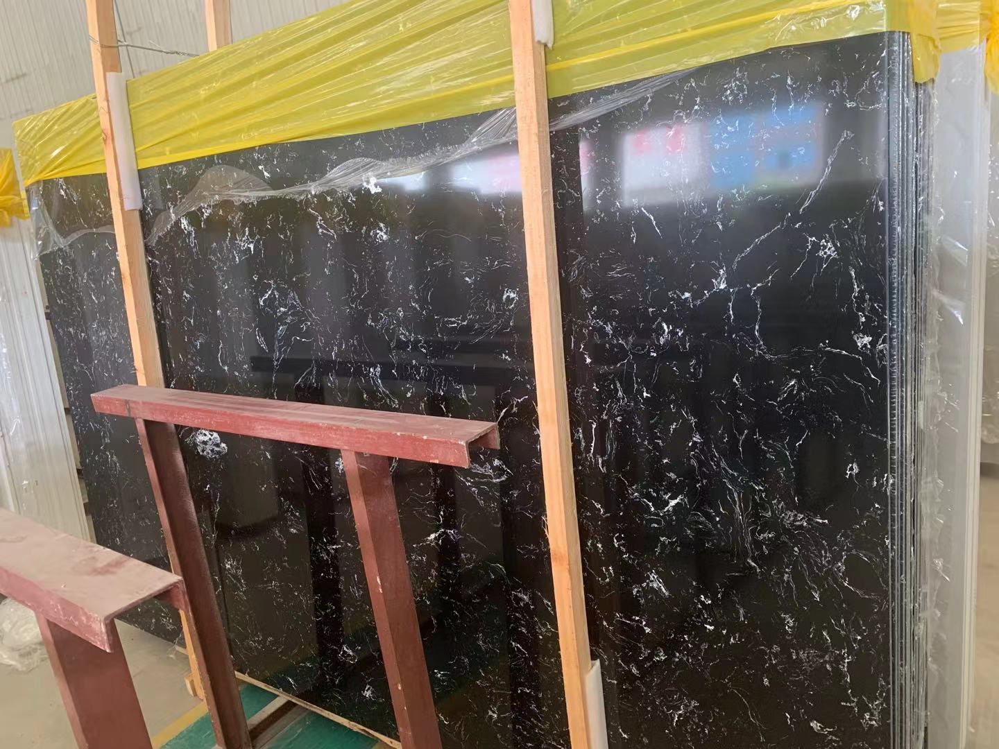 Black Marquina Artificial Marble Slabs